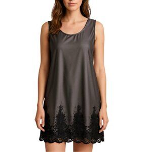 Save the Queen Dress XL Gray and Black Sleeveless Satin